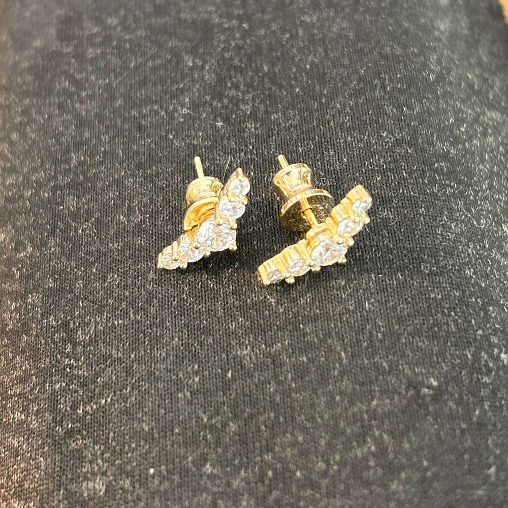 Melinda Maria Radiant Stud Earrings • Gold / White Diamondettes • NWOT - Picture 3 of 6